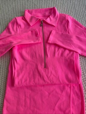 OQQ Women's Hot Pink Half-Zip dress